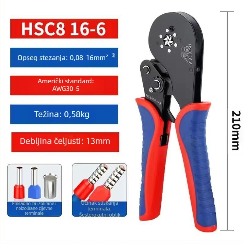 Chong Wu 16-6 cijevne kliješta za zatezanje, visoko ugljični čelik, uštedu napora