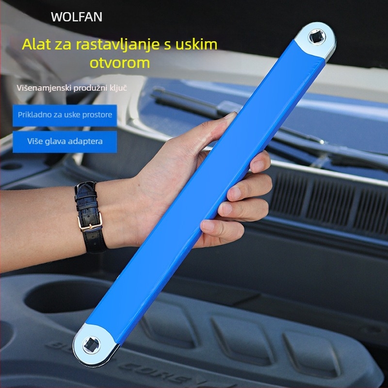 Volvan 3/8 Višenamjenski produžni ključ s ratchet glavom i produžnim štapom – kromiran, visoko ugljična čelična, 0.645 kg