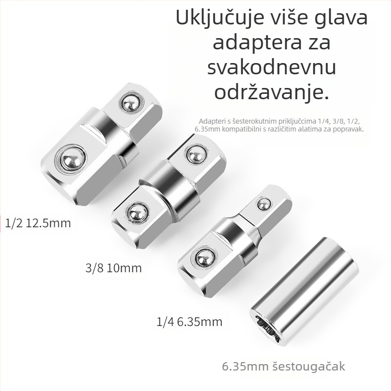 Volvan 3/8 Višenamjenski produžni ključ s ratchet glavom i produžnim štapom – kromiran, visoko ugljična čelična, 0.645 kg