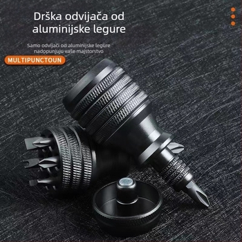 7-u-1 odvijač od CRV krom-vanadijske čelika, nenmagnetičan, bez izolacije, s križnim i ravnim vrhom za kućne popravke
