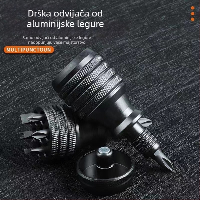 7-u-1 odvijač od CRV krom-vanadijske čelika, nenmagnetičan, bez izolacije, s križnim i ravnim vrhom za kućne popravke