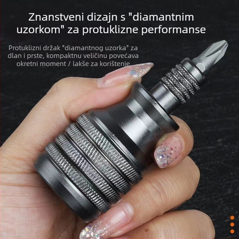 7-u-1 odvijač od CRV krom-vanadijske čelika, nenmagnetičan, bez izolacije, s križnim i ravnim vrhom za kućne popravke