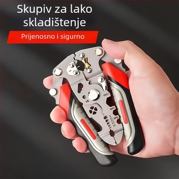Sklopive višefunkcionalne kliješta za odizoliranje žice za električare — krušna glava, težina 0,192 kg, za skidanje izolacije, rezanje, krimpanje i navijanje žice