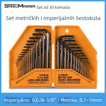 Steelmaster 30-dijelni set imbus ključeva s kugličnom glavom, od krom-vanadij čelika, tip glave: šesterokutna utičnica