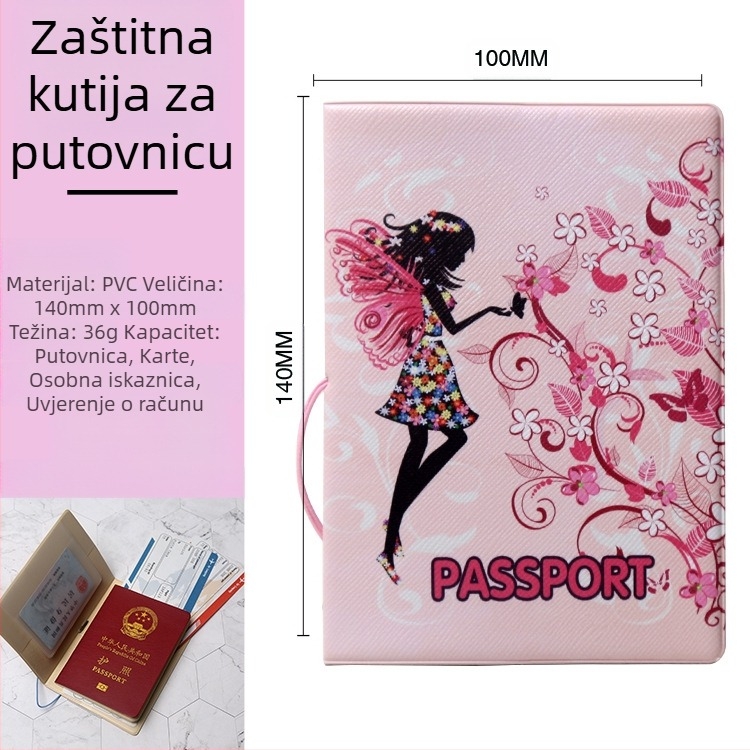 Futrola za putovnicu od PVC kože, 1 preklop, model A0341, uzorak anime crtani, podstava od sintetičke kože (PVC koža; 1 preklop; A0341; anime crtani; sintetička koža)