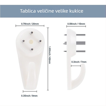 Nevidljivi zidni kuk za okvire, plastični, ručna izrada, moderni minimalistički stil.