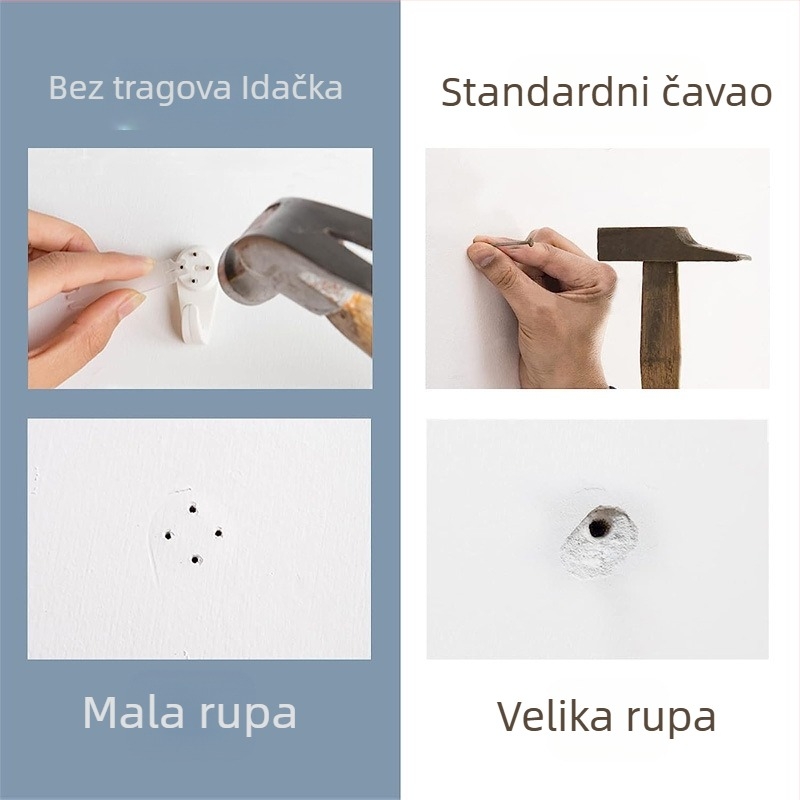 Nevidljivi zidni kuk za okvire, plastični, ručna izrada, moderni minimalistički stil.