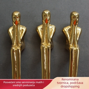 Thinker mosadna ručka za garderobu, ormar ili ladicu — svijetao luksuzni stil, model SKZLSS001