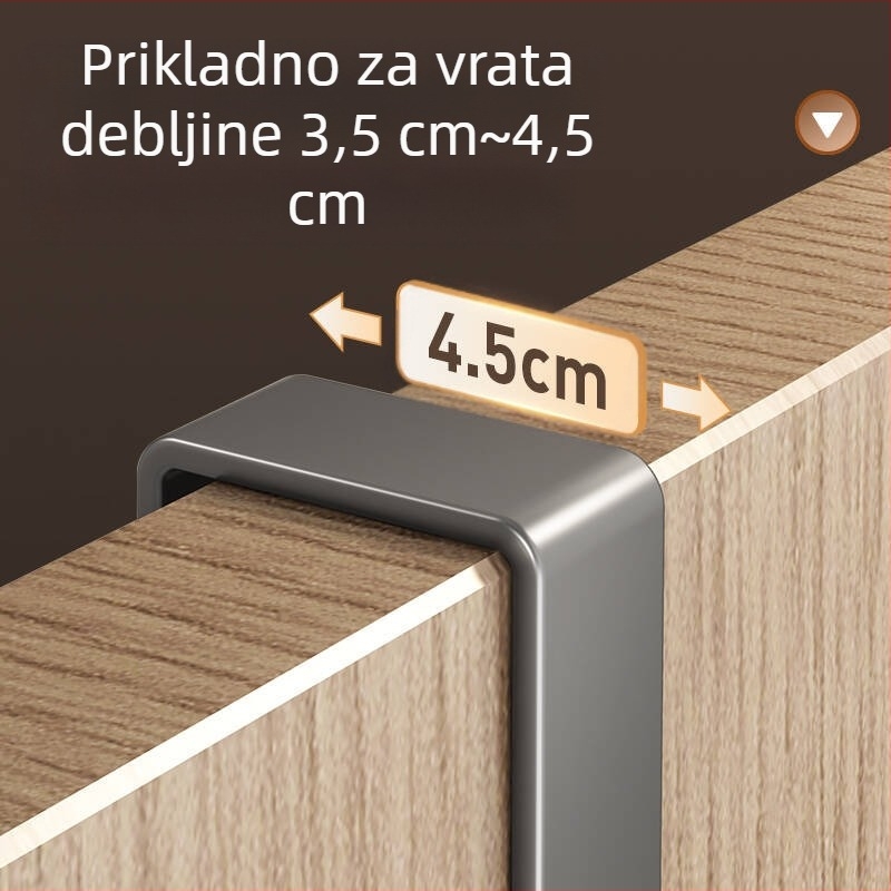 Željezna zidna kuka za vrata, bez bušenja, za hodnik/spavaću sobu, nosivost 5 kg, 1 sloj