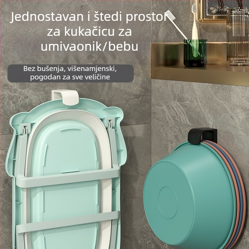 Police za umivaonik – bez rupa, s usisnim držačem za zid, 1 etaža, plastični organizator za kupaonicu i kuhinju