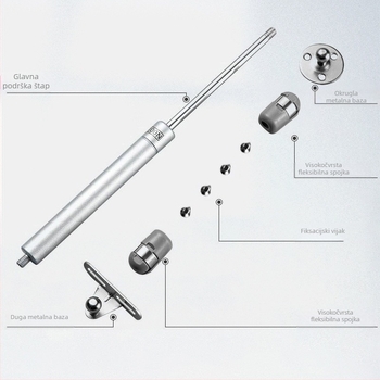 Gasni potisnik A01 za vrata ormarića – Weina Hardware, hladni valjani čelik + nehrđajući čelik + ABS, moderan stil