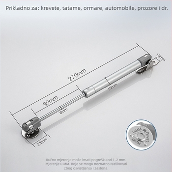 Gasni potisnik A01 za vrata ormarića – Weina Hardware, hladni valjani čelik + nehrđajući čelik + ABS, moderan stil
