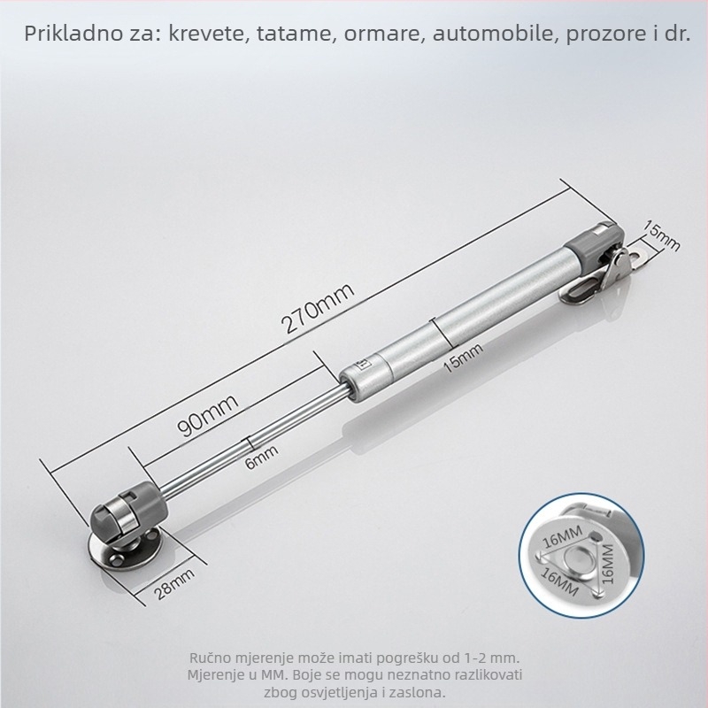 Gasni potisnik A01 za vrata ormarića – Weina Hardware, hladni valjani čelik + nehrđajući čelik + ABS, moderan stil