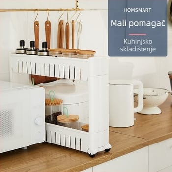 Četveroslojni stolni regal za prostor između kuhinjskih ormarića – kuhinja i kupaonica