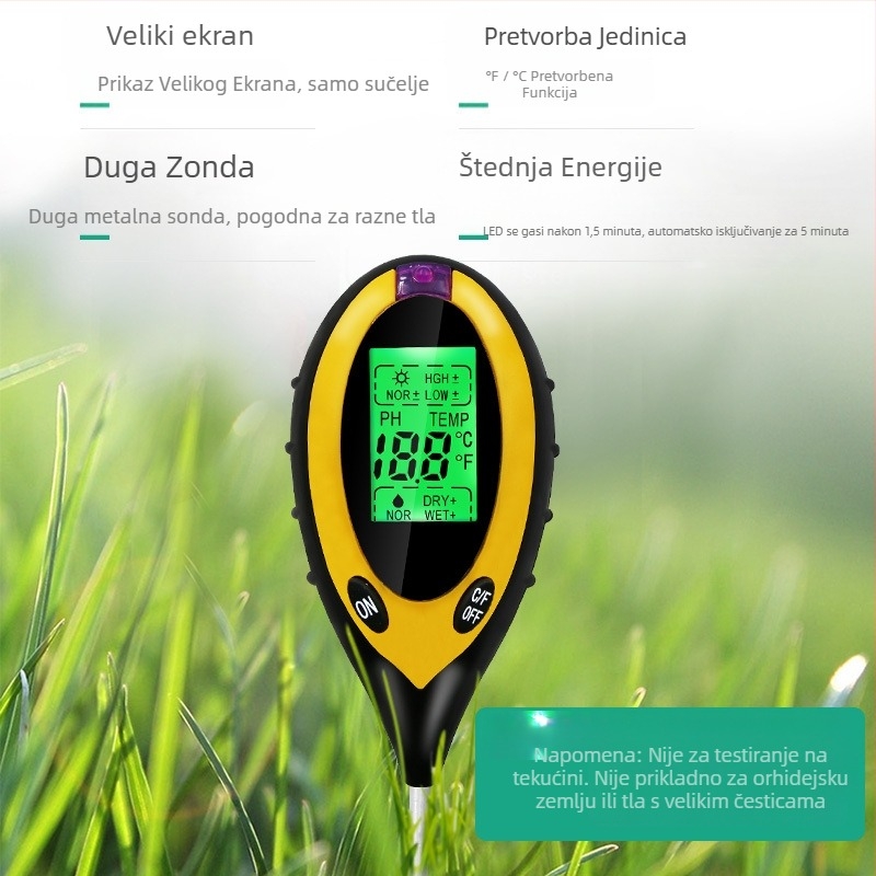 4-u-1 elektronički tester tla s mjerenjem pH tla, mjeračem svjetla i detektorom temperature i vlage, plastično kućište — Xing Weiqiang
