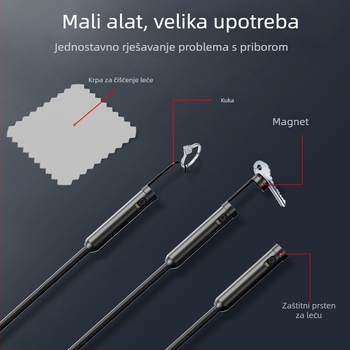 Industrijski endoskop s dvostrukim lećama, tri u jednom; NK-5001Pro; IP68 vodootporan; promjer sonde 5.5/8.0 mm; radni domet 1000/2000/3000/5000 mm; 2.0 MP