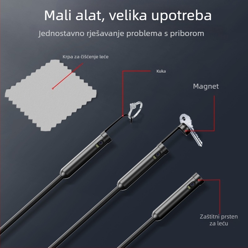 Industrijski endoskop s dvostrukim lećama, tri u jednom; NK-5001Pro; IP68 vodootporan; promjer sonde 5.5/8.0 mm; radni domet 1000/2000/3000/5000 mm; 2.0 MP