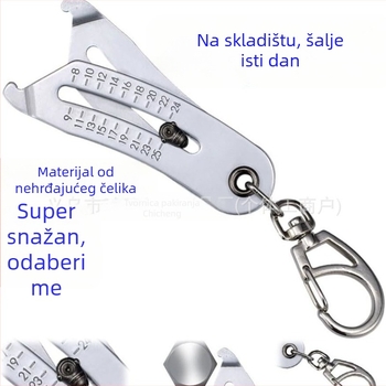 Kljucni lančić za provjeru promjera navoja – precizan metalni mjerni alat za kućnu upotrebu, pojedinačno pakirano u PP vrećicu
