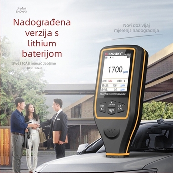 Shendawei SW6310A/SW6310B Mjerač debljine filma za automobilsku boju sa LCD zaslonom, napajanje 1,5V