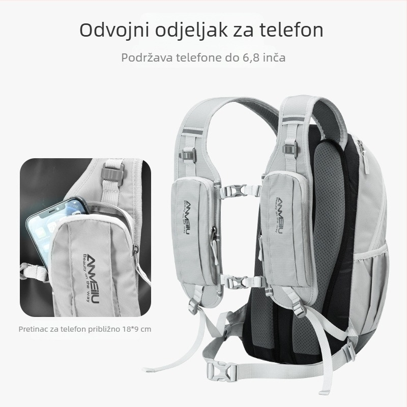 Ruksak za biciklizam za cestovne i planinske bicikle, kapacitet 12L, model 1061#, najlon/poliester, s kišnom navlakom