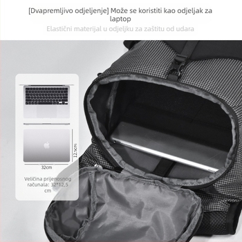 ANMEILU Planinarski ruksak – lagan, prozračni najlon, unisex, zakrivljene naramenice, karirani uzorak
