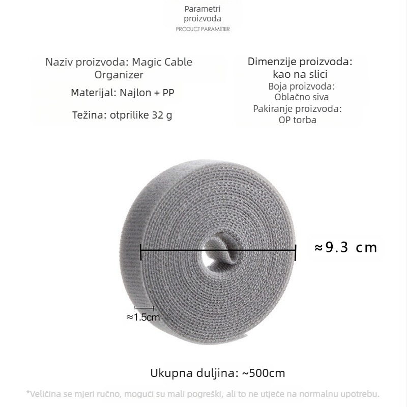 Organizator kablova - samoljepljiva Velcro traka od najlona, Seal, za kabelе za punjenje i slušalice