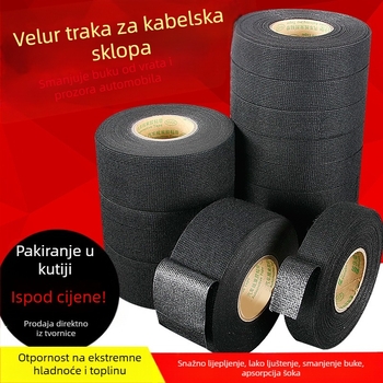 Flanelna traka za automobilsku kabelu, otporna na visoke temperature, otporna na habanje i smanjenje buke za audio i navigaciju; marka Wenze; prilagodljivo obrađivanje; licencirana privatna marka