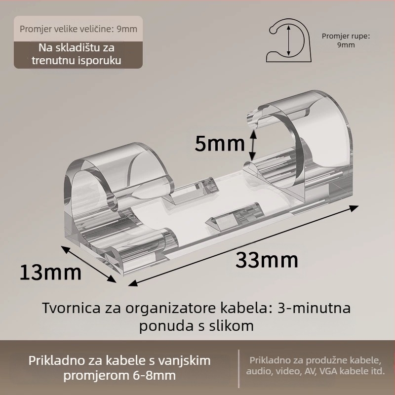 Thousand feng držač za kabel — samoljepljivi organizator kablova, moderan minimalistički stil, za stolnu pohranu, izdan zimi 2012