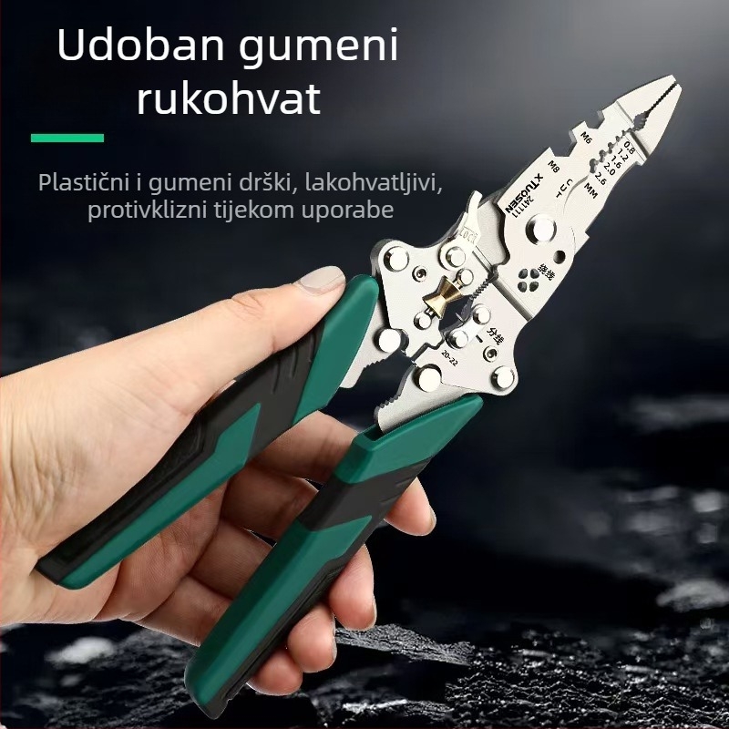 18-u-1 višenamjenski električni kliješt za skidanje izolacije s vodiča, za elektrikare, rezanje i uvijanje žica