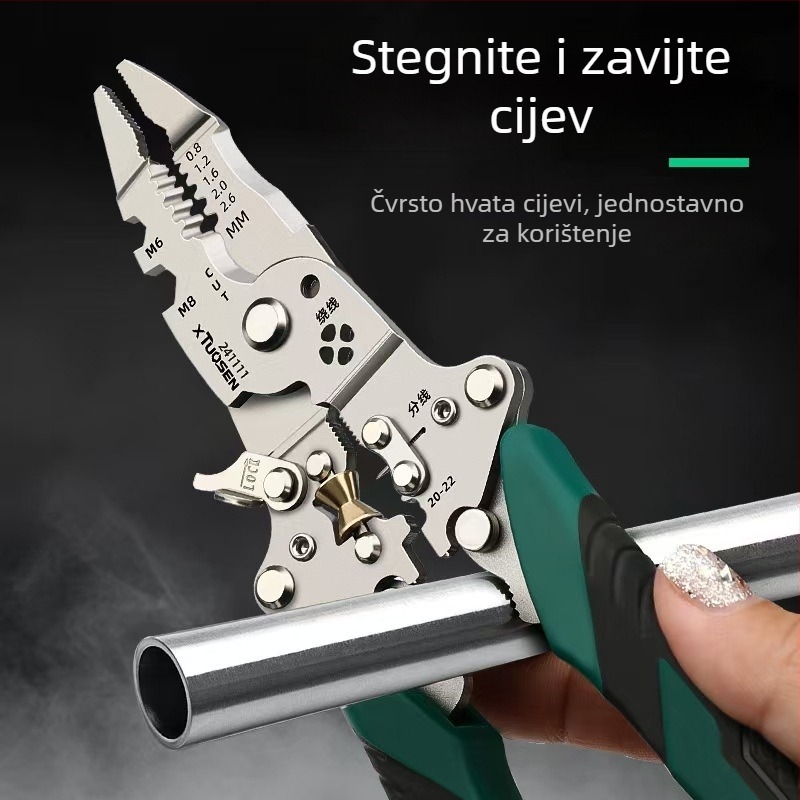 18-u-1 višenamjenski električni kliješt za skidanje izolacije s vodiča, za elektrikare, rezanje i uvijanje žica