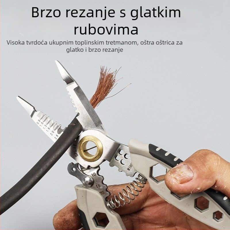 Klešta za skidanje izolacije kablova za električare — Senssheng, materijal: krom-vanadij čelik, težina 150 g, funkcija: skidanje izolacije, značajke: standardne