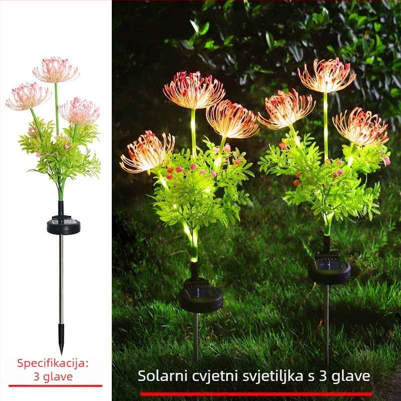 Solarna LED lampa u obliku cvijeta za vanjsku upotrebu – IP65 vodootporna, vrijeme rada 6-12 sati, vijek trajanja 50 000 sati