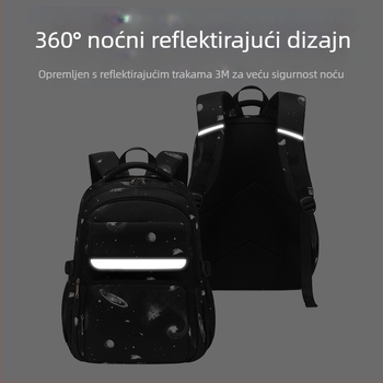 Trodjelni dječji ruksak – geometrijski uzorak, model 2267-3, Olida (Nylon; podstava od poliestera; otpornost na habanje; smanjenje opterećenja)