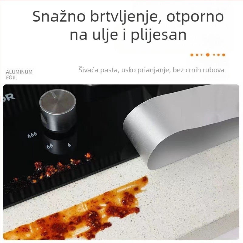 Vodootporna traka od aluminijske folije otporna na visoke temperature, izolacija za napa i štednjak, otporna na ulje i plijesan, za sudoper od nehrđajućeg čelika