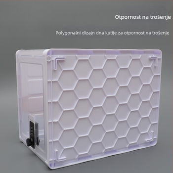 Prozirna kutija za pohranu s lozinkom, sklopiva, ABS+PP, 12L, 31×24×20 cm