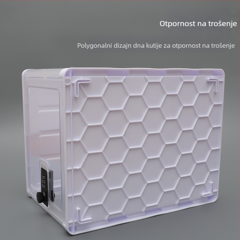 Prozirna kutija za pohranu s lozinkom, sklopiva, ABS+PP, 12L, 31×24×20 cm
