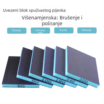 RUITOOL Spužvasti blok za brušenje, dvostrani za metal i drvo, aluminij + spužva, poliranje, prilagođena obrada