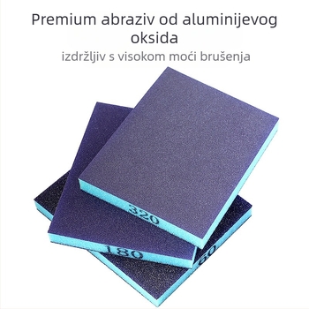 RUITOOL Spužvasti blok za brušenje, dvostrani za metal i drvo, aluminij + spužva, poliranje, prilagođena obrada