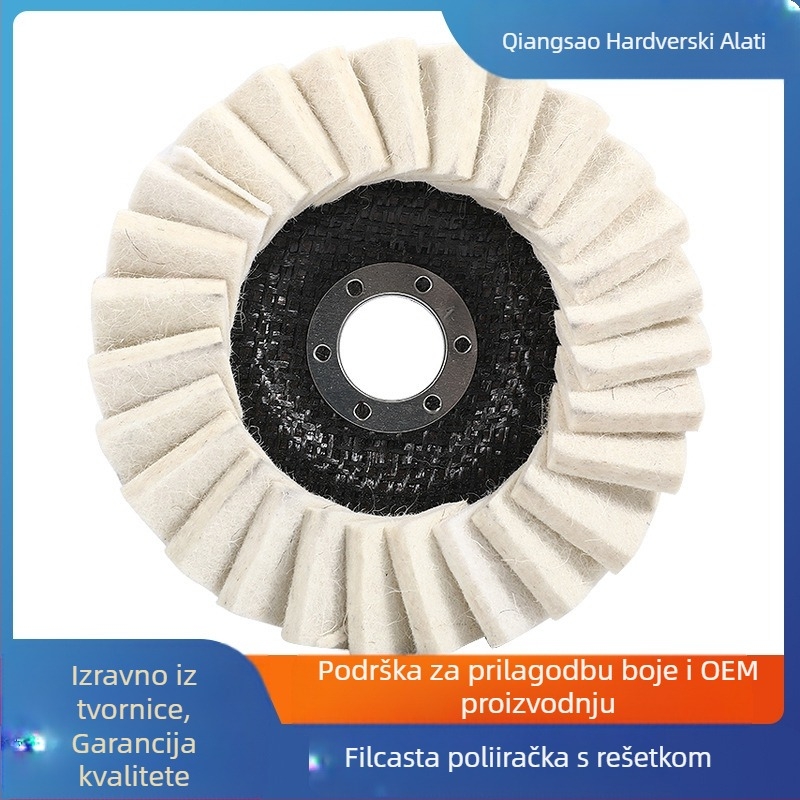 Filcasti polirni kotač za kutnu brusilicu, za metal i nehrđajući čelik