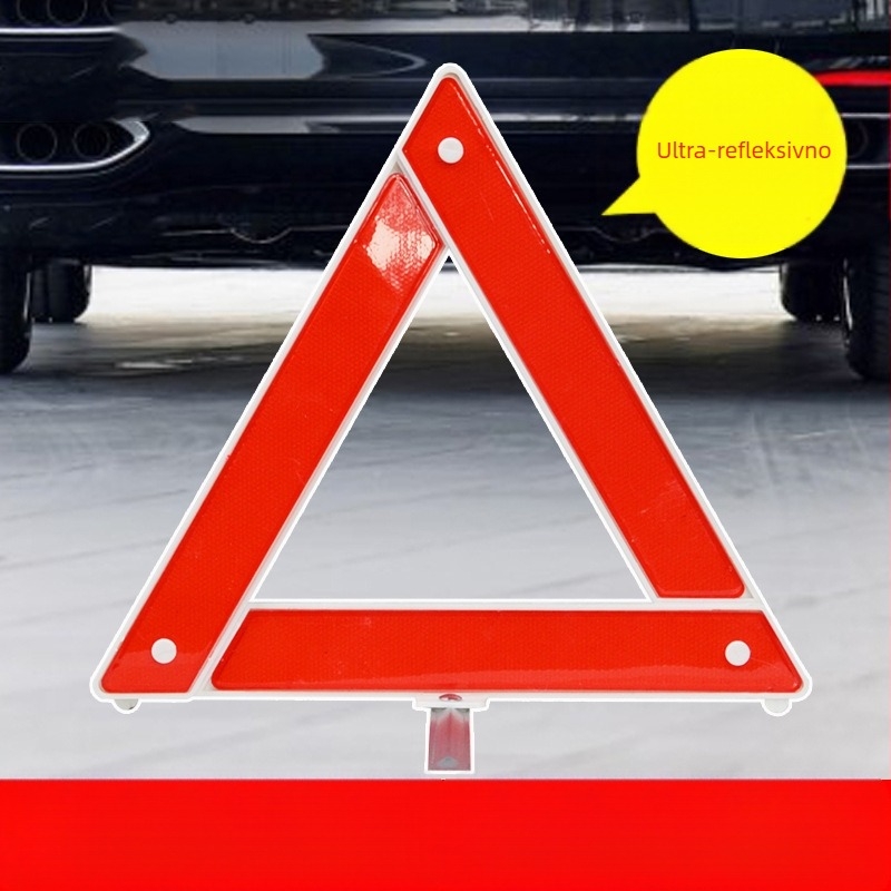 ABS plastični trokutni reflektirajući sigurnosni znak za automobil sa stativom, 12V napajanje