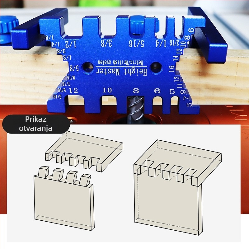 Tenon clamp gauge i mjerni alat za visinu za stolarski posao – metričke i inčne ljestvice, model KSK-01, DIY upotreba