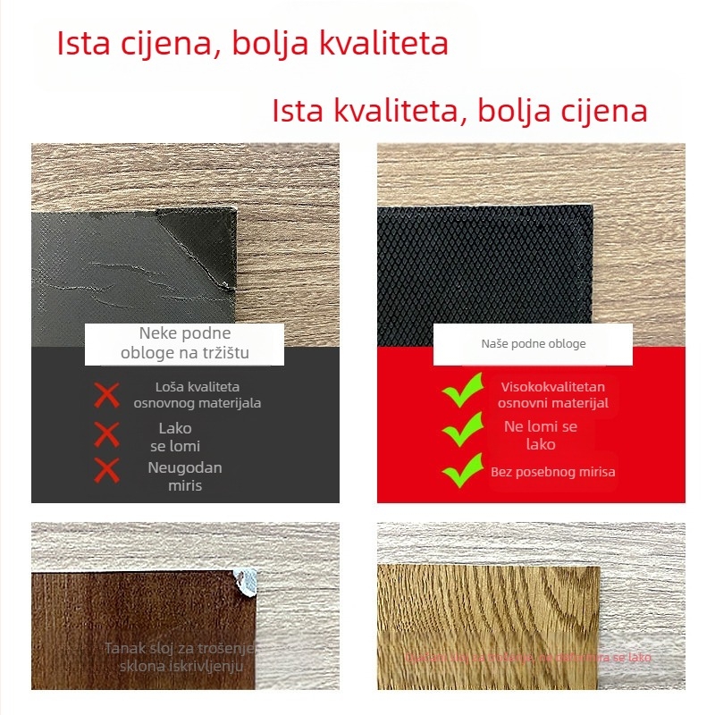 PVC samoljepljiva vinilna podnica s drvenim uzorkom, debljina 2 mm