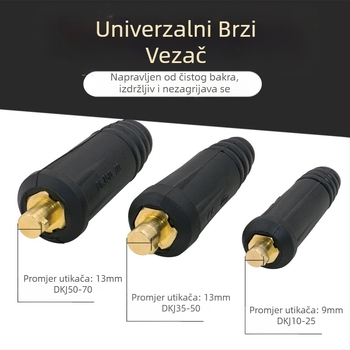SPARK brzi konektor za kabel ručne zavarivača s europskom utičnicom, čista bakar DKJ10-25/35-50