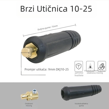 SPARK brzi konektor za kabel ručne zavarivača s europskom utičnicom, čista bakar DKJ10-25/35-50