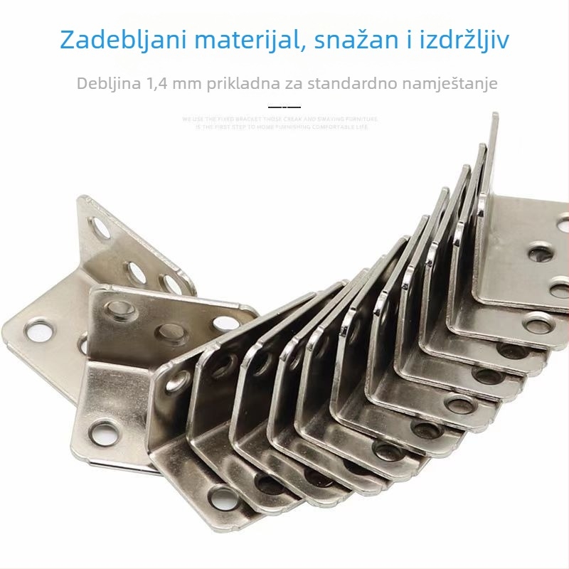 L-oblika kovni kutni nosač za namještaj, hladno valjani čelik, branda Duoshijia, za stolove, stolice, ormariće, moderni minimalistički stil