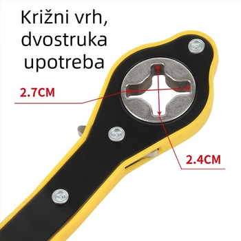 Ključ momenta za automobil s produljenim ručkom, univerzalni račnički ključ, visoko ugljično čelika, elektroforetska prevleka, težina 0,25 kg