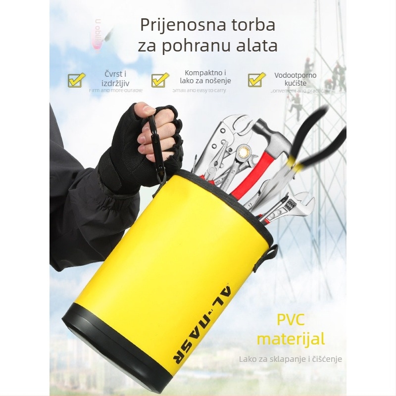 Torba za alat za rad na visini – vodootporna, pogodna za elektro-montažu i vrtlarenje, s pojasom za struk i džepom za vješanje
