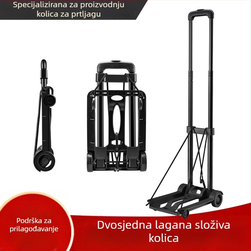 Sklopiva dvokolesna ručna kolica (ručka za vuču, prijenosna, nosivost 35 kg, plastična konstrukcija)