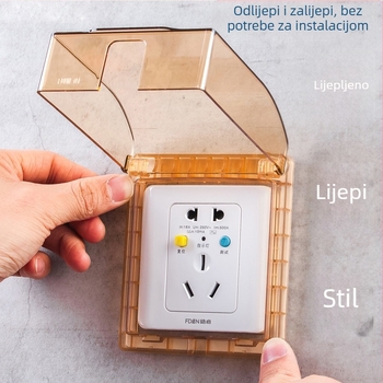 Vodootporni poklop utičnice Type 86 za kutiju prekidača u kupaonici (samoljepljivi, zaštita od prskanja, produžena visina)