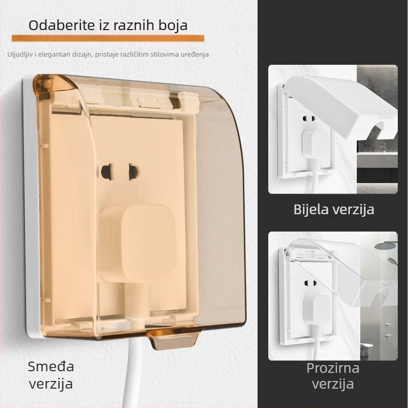Vodootporni poklop utičnice Type 86 za kutiju prekidača u kupaonici (samoljepljivi, zaštita od prskanja, produžena visina)